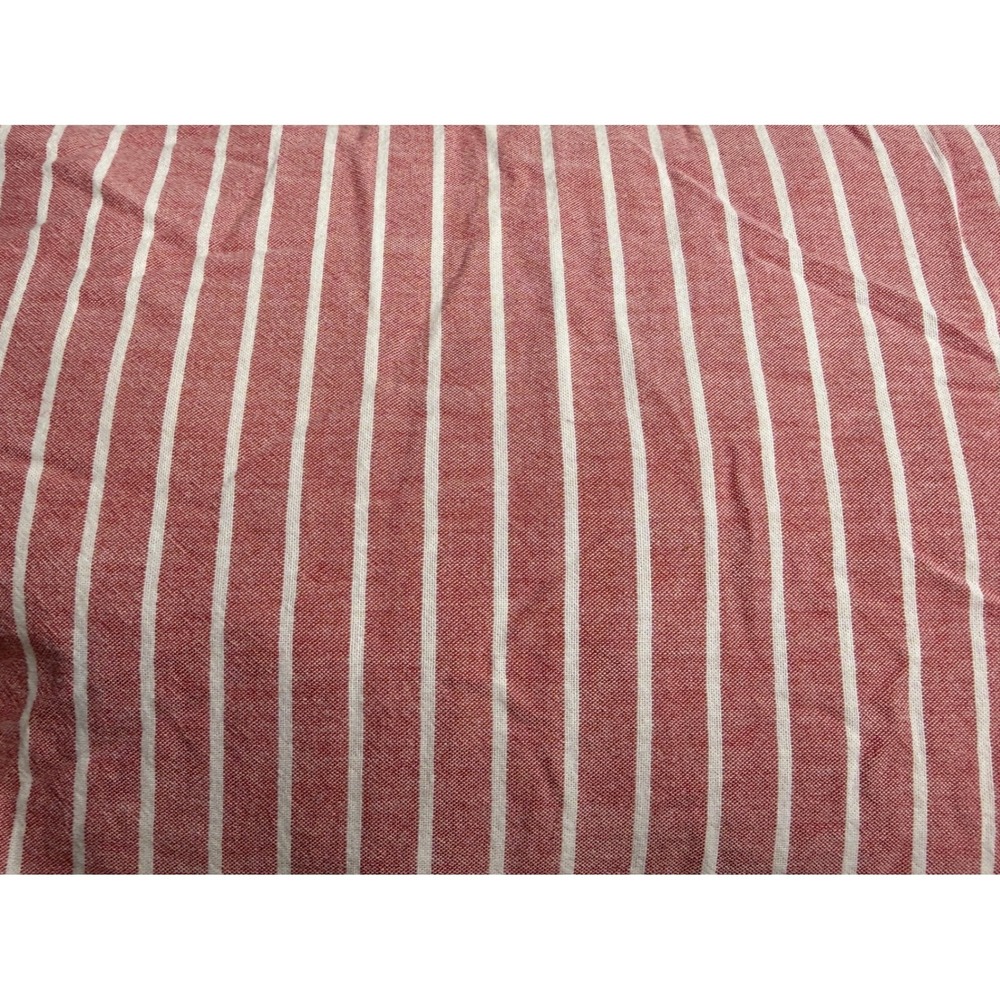 Ralph Lauren Red White Striped Cotton Fitted Sheet Twin Bedding Classic Chambray